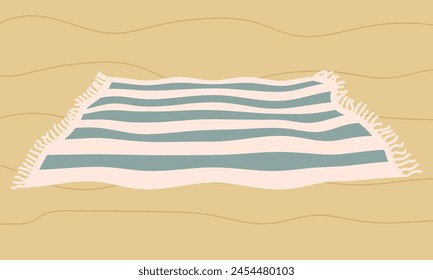 Striped beach towel or fringed blanket