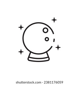 striped and beaded magic ball icon vector template illustration logo design