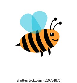 Striped bee with blue wings