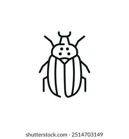 Striped beetle icon. Simple striped beetle icon for social media, app, and web design. Vector illustration