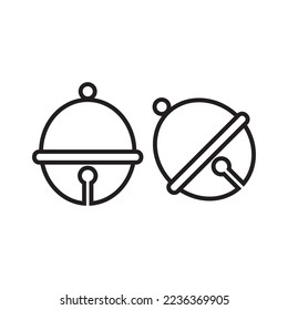Striped bells on a white background christmas symbol concept for editable vector illustration eps10.