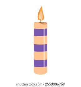 Striped Birthday Candle Design for  Celebration 