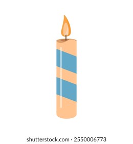 Striped Birthday Candle Design for  Celebration 