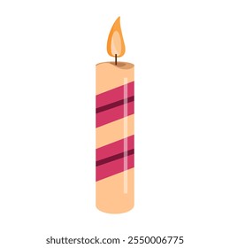 Striped Birthday Candle Design for  Celebration 