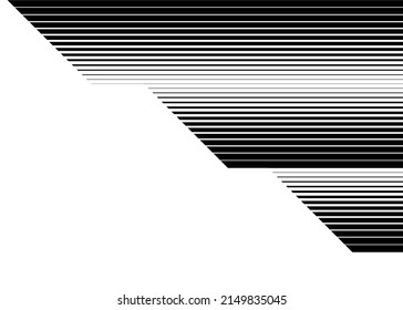 Striped black and white pattern of straight thin lines. Modern vector background