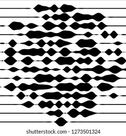 Striped blot background, abstract pattern. Graphic element for design. Dynamic stripes. Vector illustration.