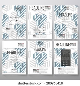 Striped blue background. Brochure, flyer or booklet for business, template vector.