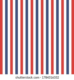 Striped blue, red and white background. Diagonal lines seamless pattern. Vector illustration EPS10.