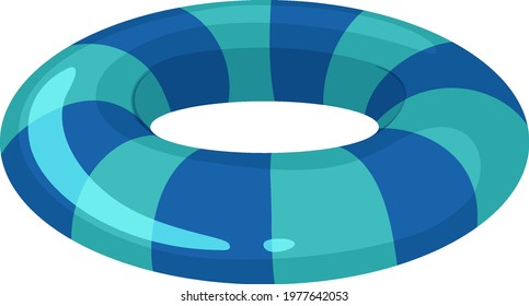 Striped blue swimming ring isolated illustration