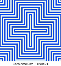Striped blue white seamless pattern. Abstract repeat angular lines texture background. Vector illustration