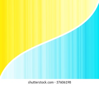 striped blue and yellow background divided by wave