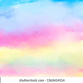 Striped blur watercolor colorful hand drawn vector art canvas. Abstract bright color paper texture liquid card for design, banner, wallpaper, card, print, label