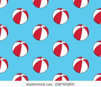 Striped bouncy ball pattern. Vector illustration.