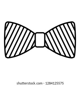 Striped bow tie icon. Outline striped bow tie vector icon for web design isolated on white background