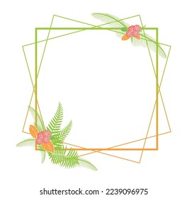 Striped box frame. Green and red. Flower wedding frames for invitations, stickers, souvenirs, gifts and ornaments. Flower wedding frames for invitations, stickers, souvenirs, gifts and ornaments.
