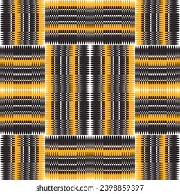 Líneas de zigzag trenzadas a rayas, ondas y rayas geométricas sin fisuras. Vector de fondo moderno ornamental colorido. Hermosos adornos de moda texturizados. Textura inagotable.