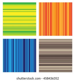 Striped bright mosaic striped patterns set.