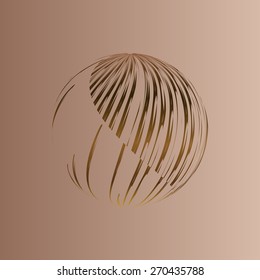 Striped brown background. Stock vector illustration 