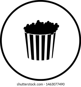 striped bucket filled with popcorn symbol