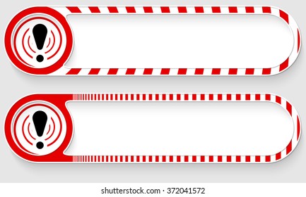 Striped buttons for your text and exclamation mark