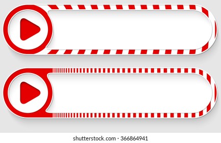 Striped buttons for your text and play symbol