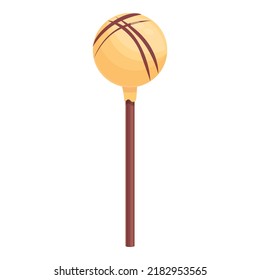 Striped cake pop icon cartoon vector. Candy chocolate. Sweet stick