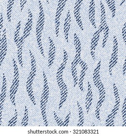 Striped Camouflage Jeans background. Denim seamless pattern. Blue jeans cloth.