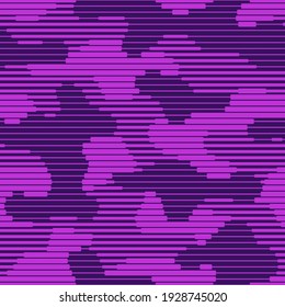 Tapa de camuflaje a rayas sin fisuras. Resumen de textura de camo lineal interminable geométrica para tela e impresión de moda. Ilustración vectorial.