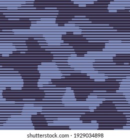 Striped camouflage texture seamless pattern. Abstract geometric endless linear camo texture for fabric and fashion print. Vector illustration.