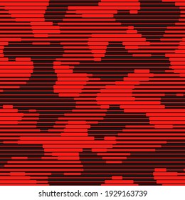 Tapa de camuflaje a rayas sin fisuras. Resumen de textura de camo lineal interminable geométrica para tela e impresión de moda. Ilustración vectorial.