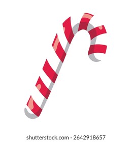 Striped candy cane icon. Vector illustration