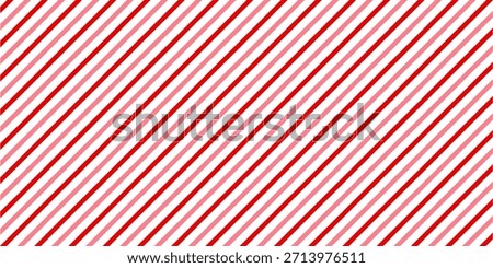 Striped candy cane pink and red diagonal seamless pattern for Christmas or New Year decoration, slanted lines background, Xmas gift wrap, winter holiday present wrapping paper, gift wrap paper design