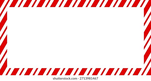 Gestreifte Candy Rohr rot diagonalen Rahmen mit Leerraum. Weihnachten Candy Rohr Rechteck Rahmen. Neujahrsrahmen