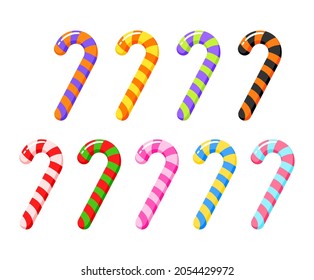 Striped Candy cane, Stick lollipop for Halloween or Christmas