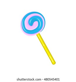 Striped candy isolated illustration on white background
