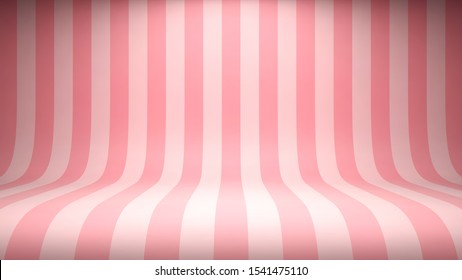 Striped candy pink studio backdrop with empty space for your content