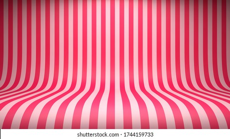 Striped candy pink studio backdrop with empty space for your content