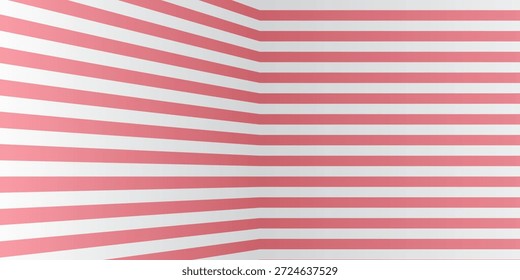 Fondo de estudio de color rosa caramelo rayado con espacio vacío para su contenido