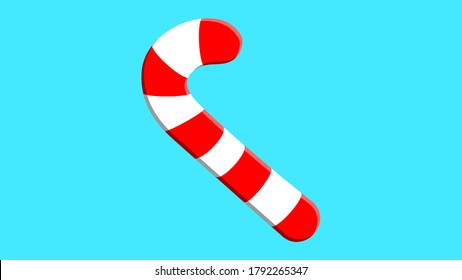 Striped candy stick icon. Hand drawn illustration of striped candy stick vector icon for web design.
