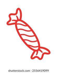 Striped candy symbol childlike scribble