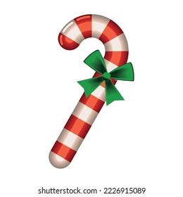 gestreiftes, elegantes Weihnachtselement einzeln