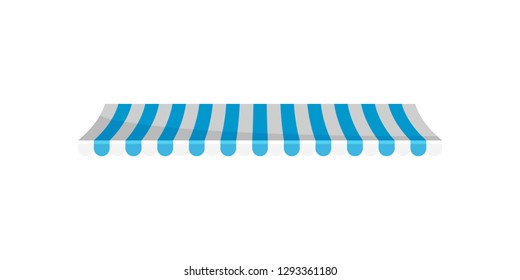 Striped canopy awning, design element for cafe, shop, restaurant vector Illustration