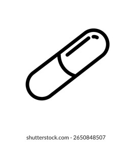 striped capsule icon vector template illustration logo design. Capsules icons in black outline.