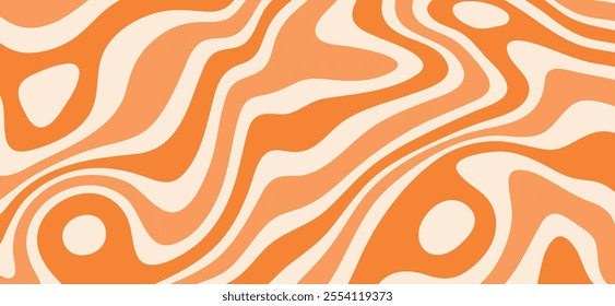 Striped caramel swirl pattern. Peanut butter wavy background. Tofi texture vector illustration