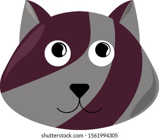 Striped cat, illustration, vector on white background.