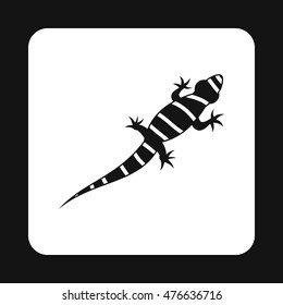 Striped chameleon icon in simple style isolated on white background. Reptiles symbol