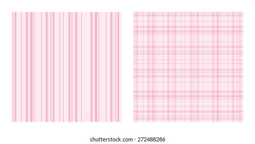 Striped and checkered seamless texture. Vector lines pattern. Scottish plaid fabric background. Unusual colorful ornament.