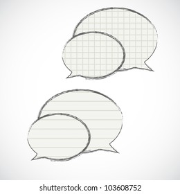 striped and checkered speech bubbles