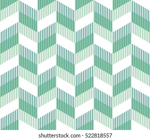 Striped chevron pattern in shades of emerald, abstract geometric background