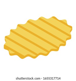 Striped chips potato icon. Isometric of striped chips potato vector icon for web design isolated on white background